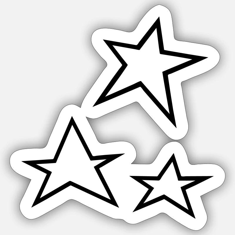 Sterne - Sticker Größe S (10 x 10 cm) - Mattweiß