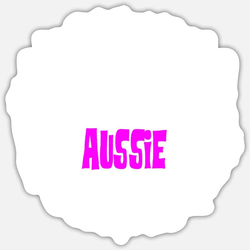 AUSSIE - Glitzer - Sticker Größe S (10 x 10 cm) - Mattweiß
