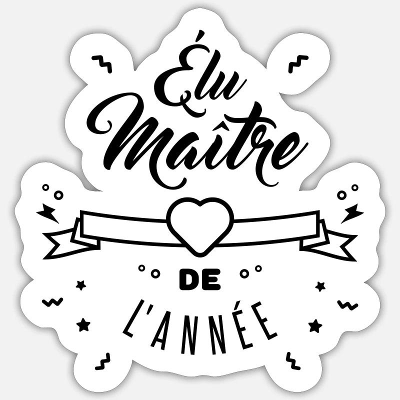 élu maitre de l'année - Sticker taille S (10 x 10 cm) - blanc mat