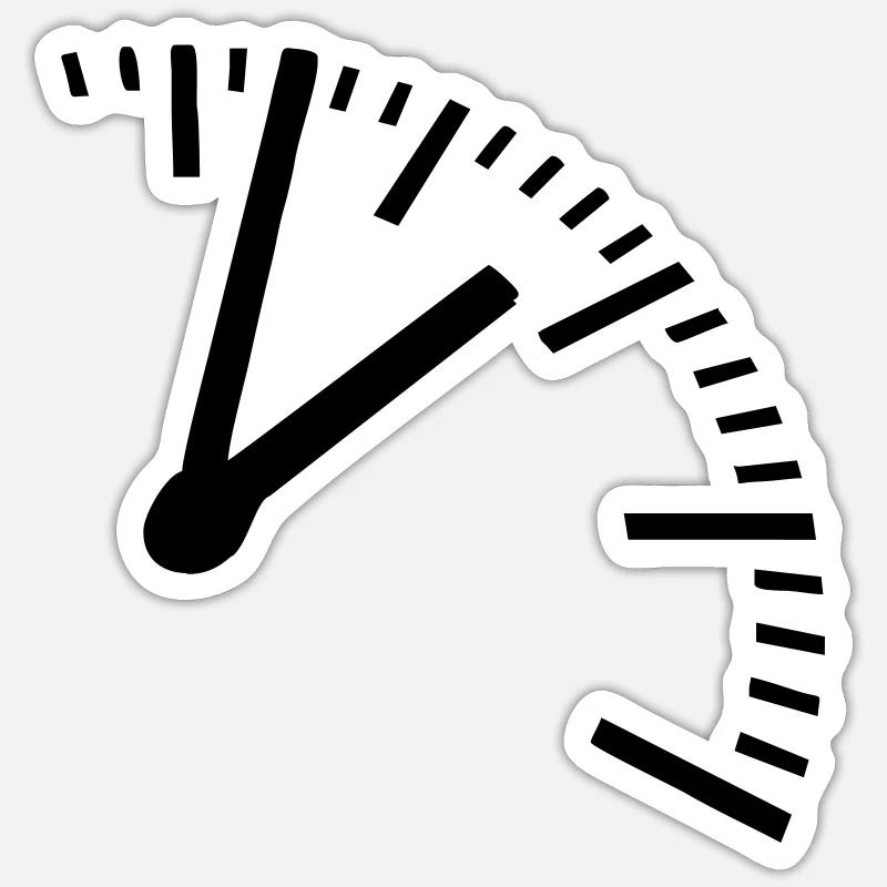 Zeit, Uhr - Sticker Größe S (10 x 10 cm) - Mattweiß