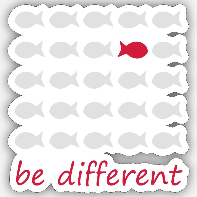 Be different - Sticker size S (10 x 10 cm) - white matte