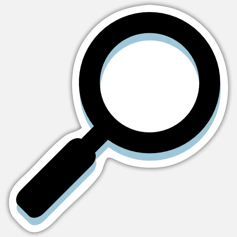 magnifying glass - Sticker size S (10 x 10 cm) - white matte