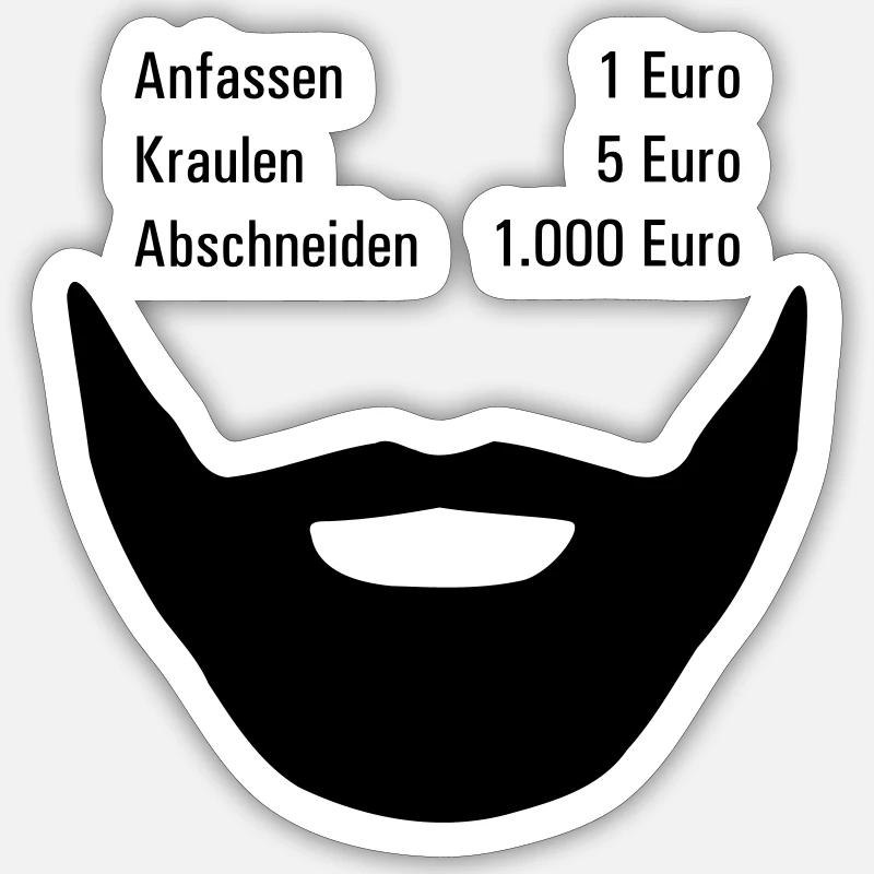 Junggeselle mit Bart - Sticker Größe S (10 x 10 cm) - Mattweiß