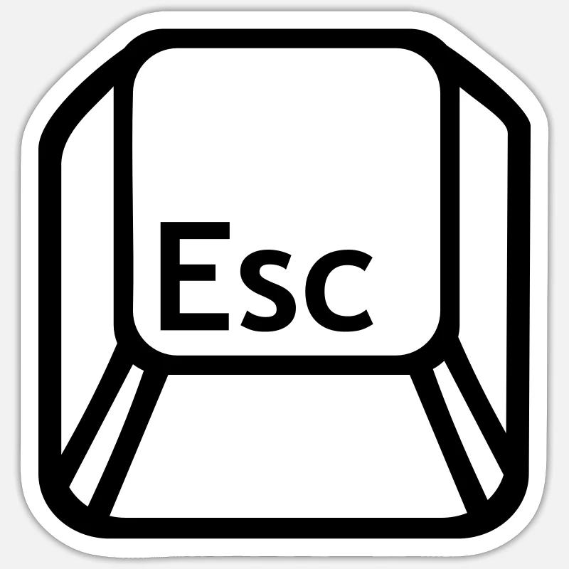 Esc Computer Sticker size S (10 x 10 cm)