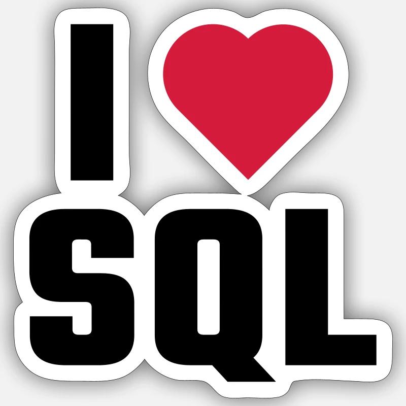 J'aime SQL Sticker taille S (10 x 10 cm)