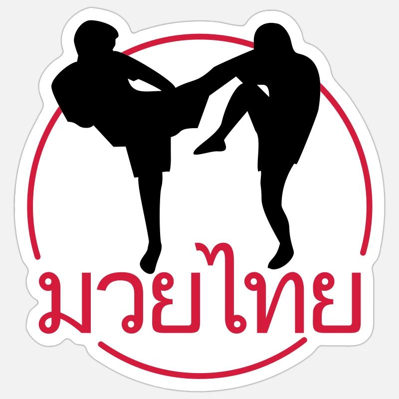 Thaiboxing FIGHTER - Sticker taille S (10 x 10 cm) - blanc mat