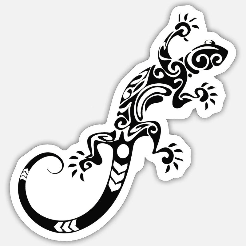 Tribal Lizard - Sticker size S (10 x 10 cm) - white matte