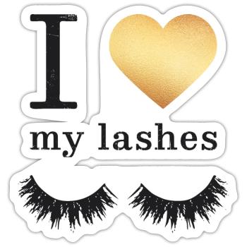 Lange Wimpern Mascara - Sticker Größe S (10 x 10 cm) - Mattweiß - Vorne
