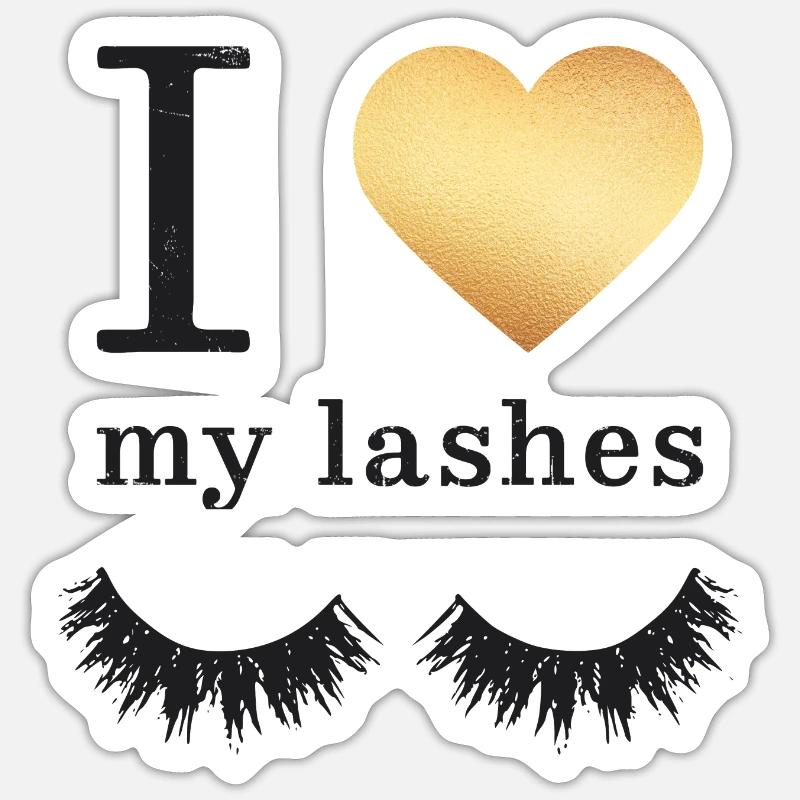 I Love my Lashes - Sticker taille S (10 x 10 cm) - blanc mat