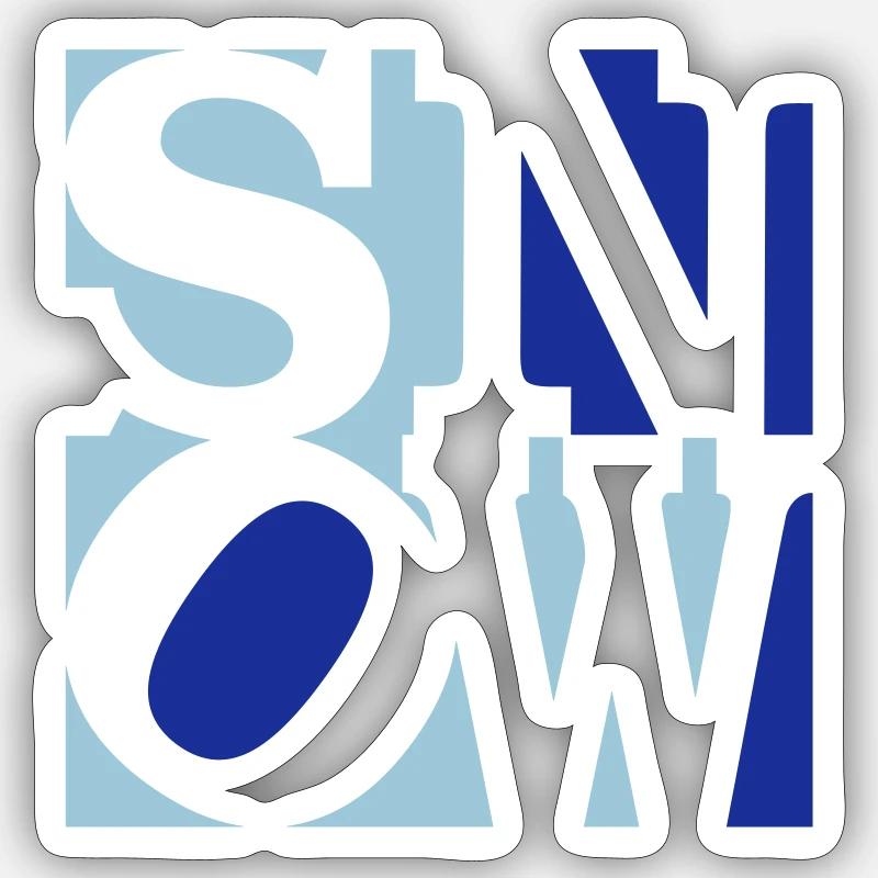 Snow Popart 2C - Sticker taille S (10 x 10 cm) - blanc mat
