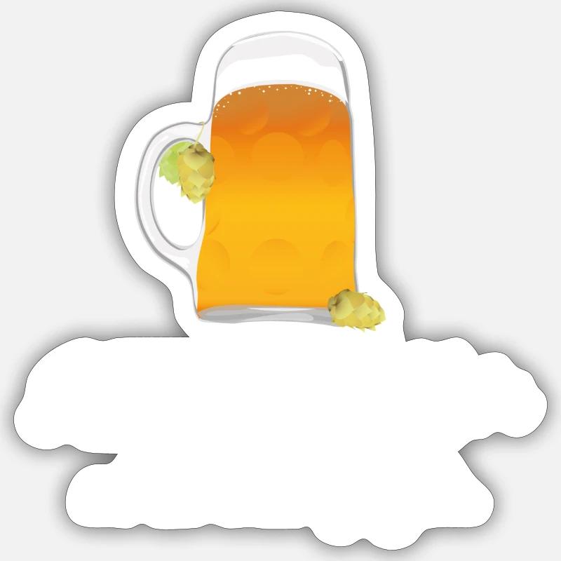 bier - Sticker Größe S (10 x 10 cm) - Mattweiß