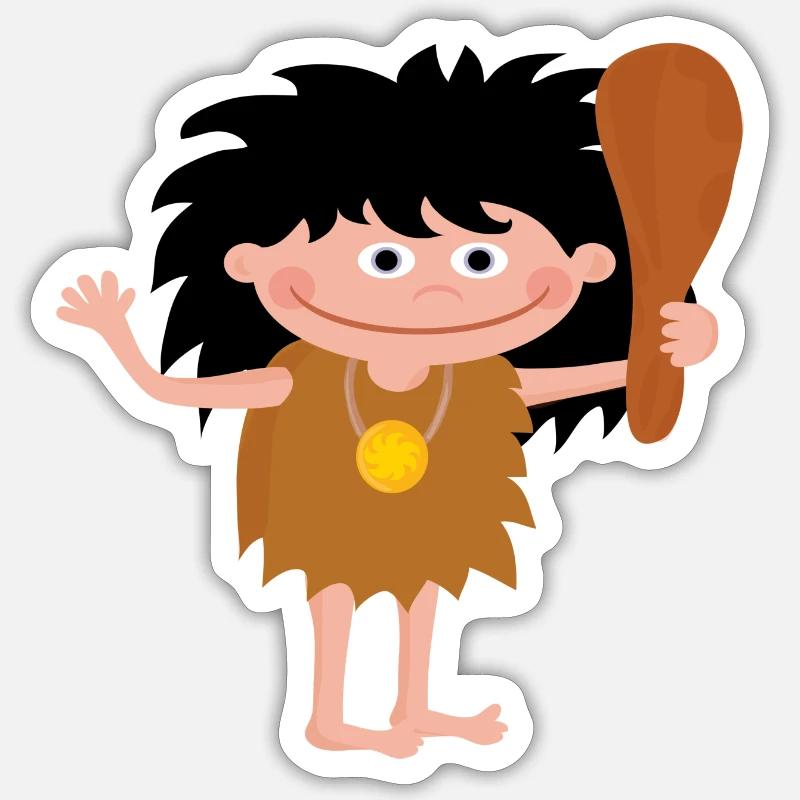 neanderthal cave man caveman steinzeit5 Sticker size S (10 x 10 cm)