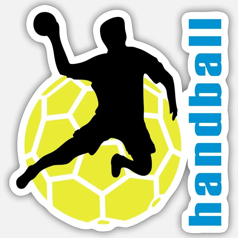 handball - Sticker taille S (10 x 10 cm) - blanc mat