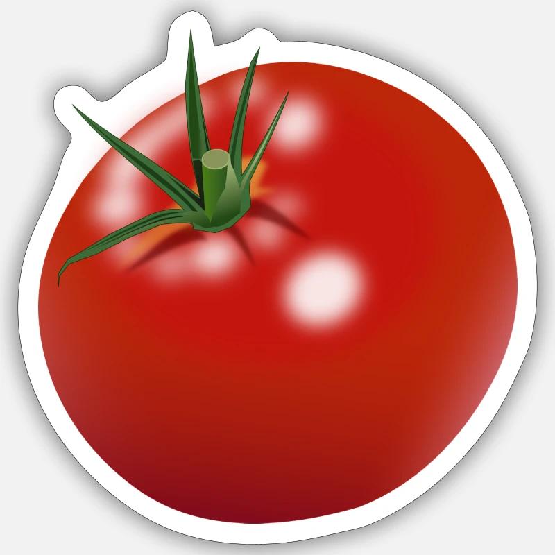 Tomate rouge - Sticker taille S (10 x 10 cm) - blanc mat