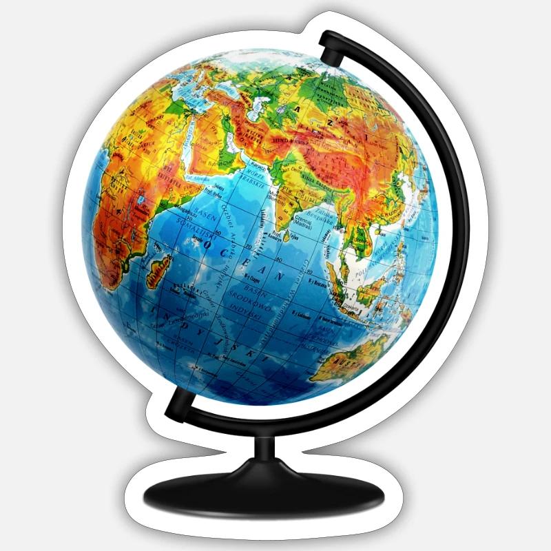 globe - Sticker size S (10 x 10 cm) - white matte