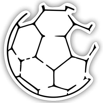 Handball - Sticker Größe S (10 x 10 cm) - Mattweiß - Vorne