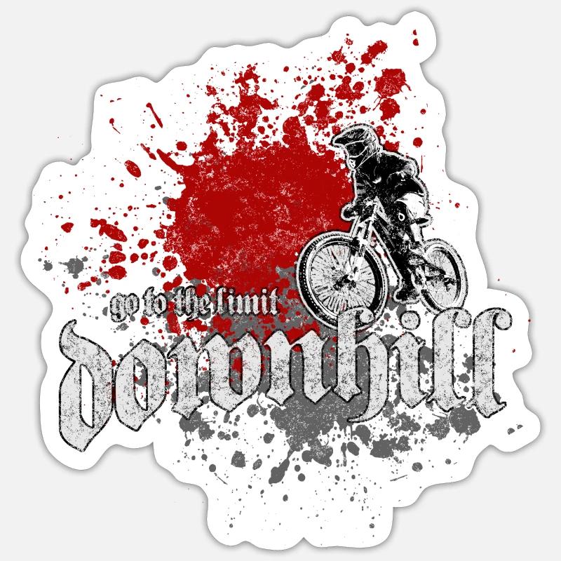 descente - VTT - Sticker taille S (10 x 10 cm) - blanc mat
