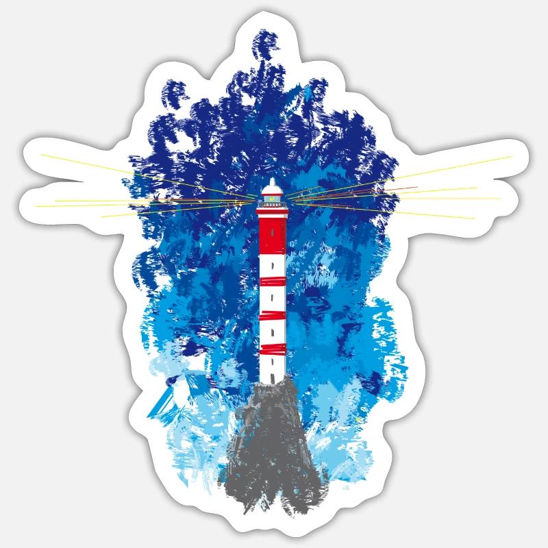 phare - Sticker taille S (10 x 10 cm) - blanc mat