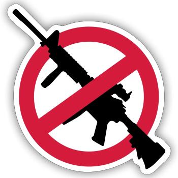 Anti Weapons Against Weapons Rifle Ban Demo Guns - Sticker size S (10 x 10 cm) - white matte - Front