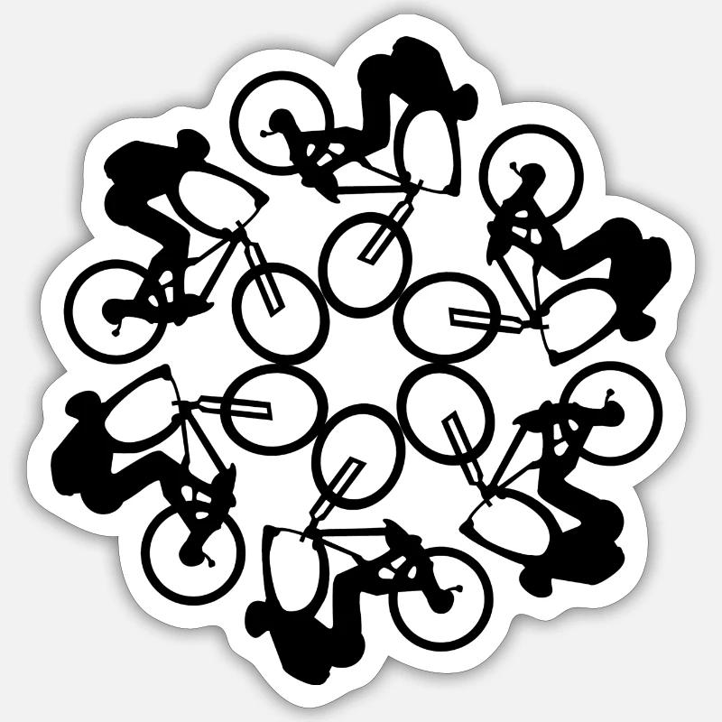 VTT vtt - Sticker taille S (10 x 10 cm) - blanc mat