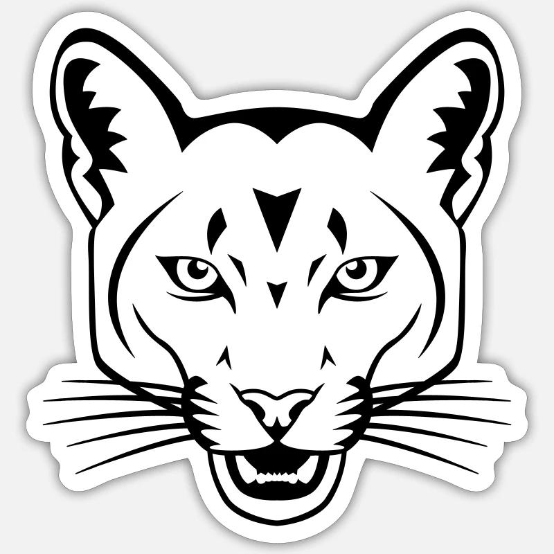 Raubkatze - Sticker Größe S (10 x 10 cm) - Mattweiß
