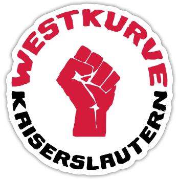 Westkurve Kaiserslautern - Sticker Größe S (10 x 10 cm) - Mattweiß - Vorne