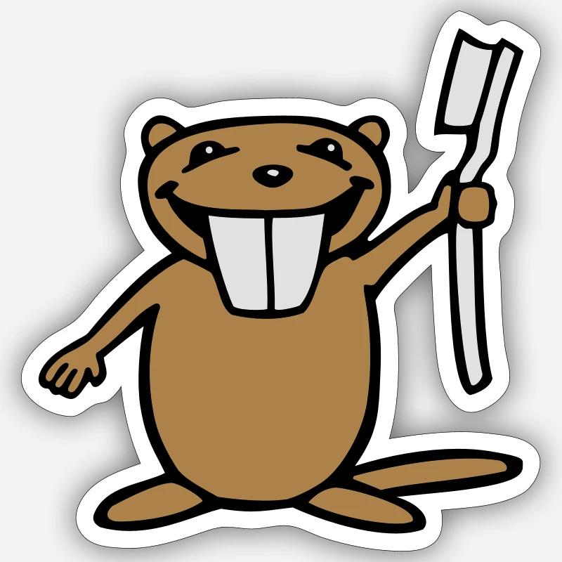 Beaver - Sticker size S (10 x 10 cm) - white matte