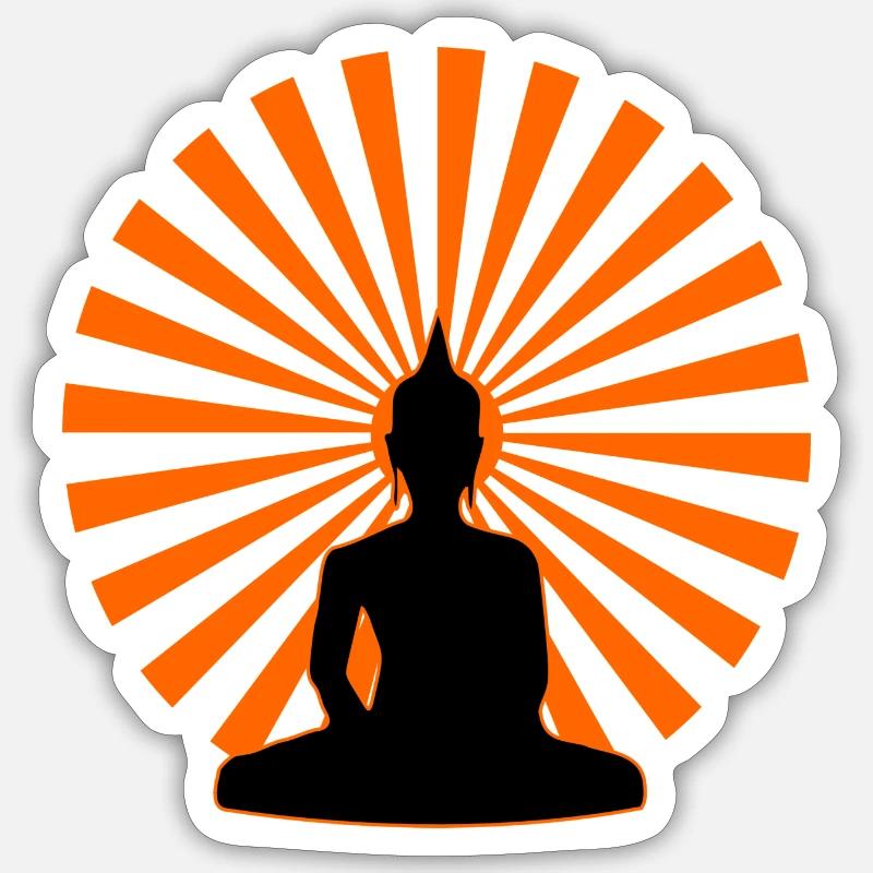 Buddha Design - Sticker Größe S (10 x 10 cm) - Mattweiß