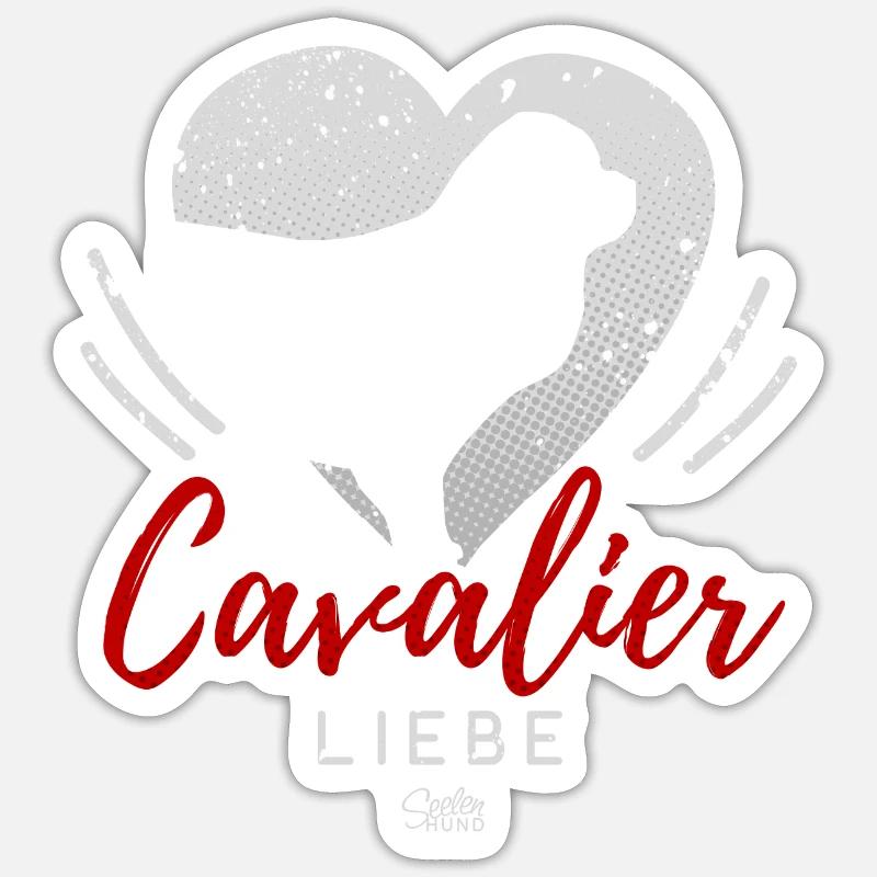 Cavalier King Charles Spaniel Liebe mit Herz Sticker Größe S (10 x 10 cm)