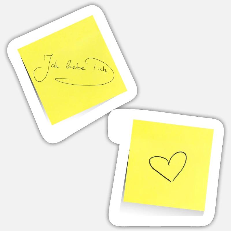 je t’aime , Note, Adhésifs, Note Sticker taille S (10 x 10 cm)