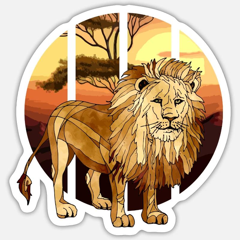 Löwe - Sticker Größe S (10 x 10 cm) - Mattweiß