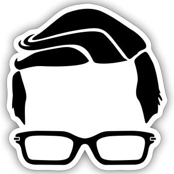 Hipster - Sticker size S (10 x 10 cm) - white matte - Front