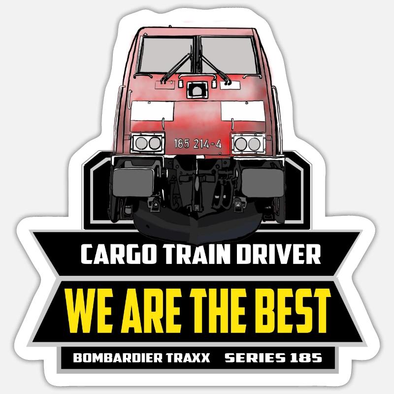 Cargo Train Driver - Zugführer Baureihe 185 - Sticker Größe S (10 x 10 cm) - Mattweiß