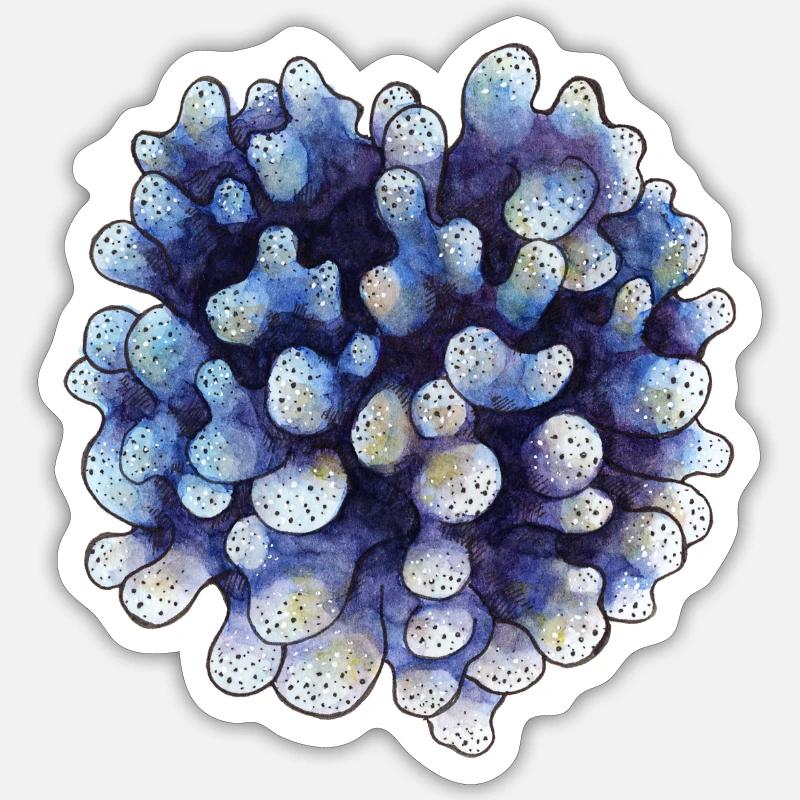 corail - Sticker taille S (10 x 10 cm) - blanc mat