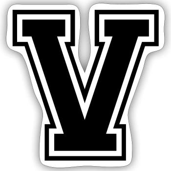 v - Sticker Größe S (10 x 10 cm) - Mattweiß - Vorne