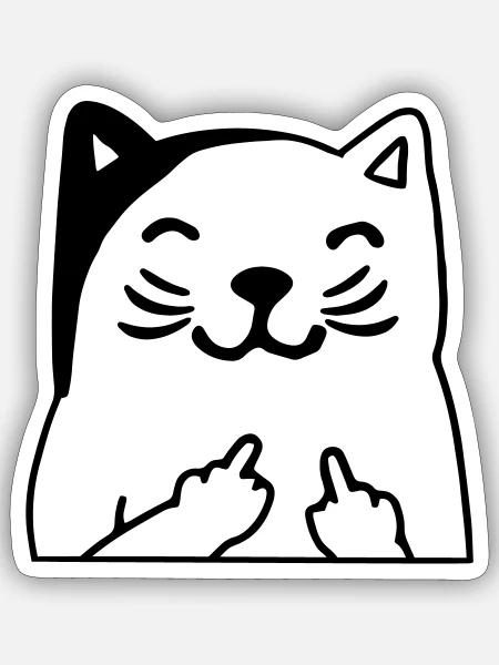 Du kannst mich mal Katze - Sticker Größe S (10 x 10 cm) - Mattweiß