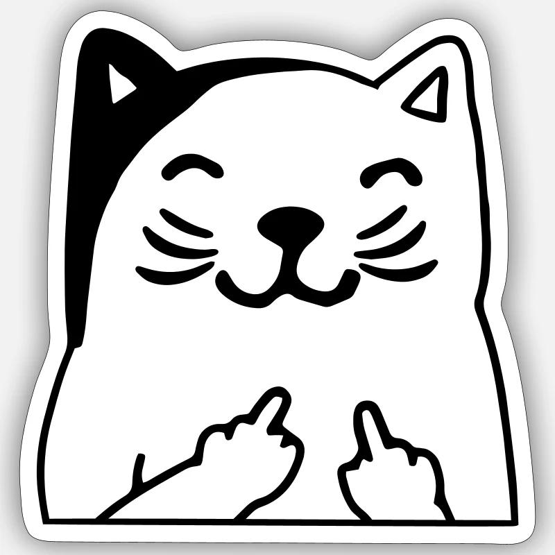 Du kannst mich mal Katze - Sticker Größe S (10 x 10 cm) - Mattweiß