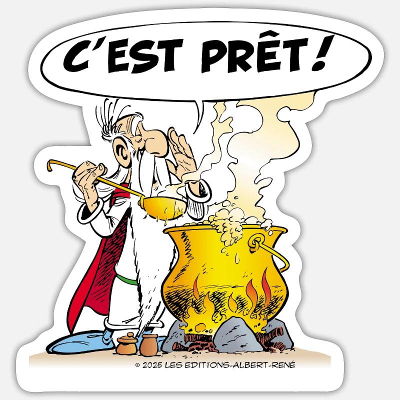 Asterix & Obelix - Miraculix potion magique potion - Sticker taille S (10 x 10 cm) - blanc mat
