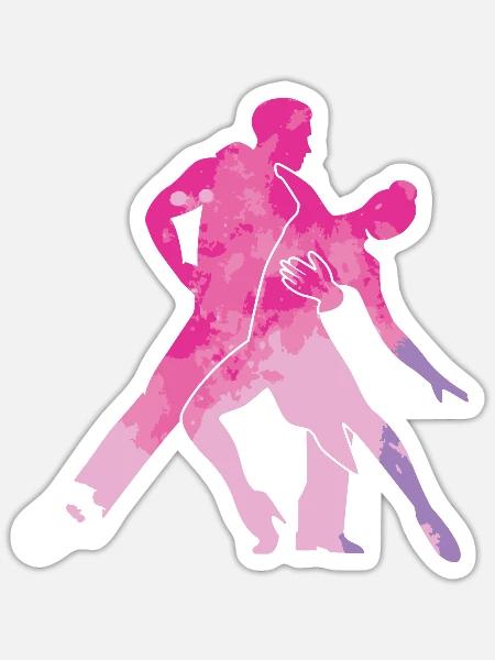 Salsa Tanzen Tanzen Paar Geburtstag Rosa Geschenk - Sticker Größe S (10 x 10 cm) - Mattweiß