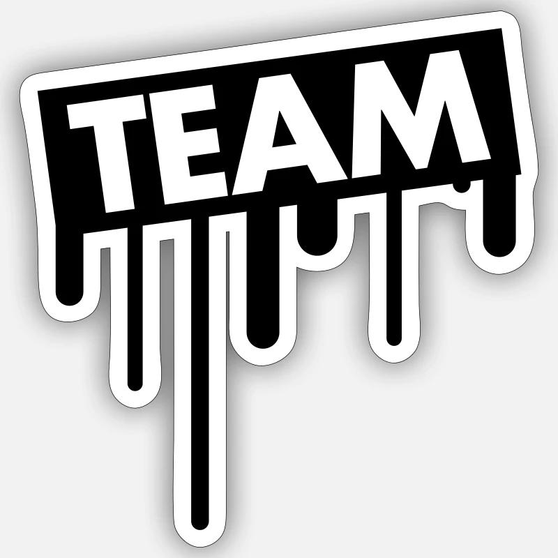 team_graffiti - Sticker taille S (10 x 10 cm) - blanc mat