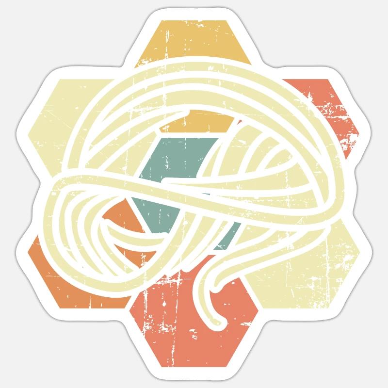 Spaghetti - Sticker Größe S (10 x 10 cm) - Mattweiß