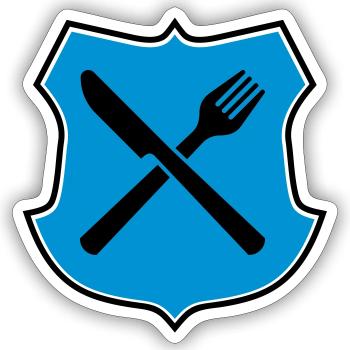 Essen - Sticker Größe S (10 x 10 cm) - Mattweiß - Vorne