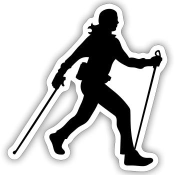 nordic_walking_3 - Sticker size S (10 x 10 cm) - white matte - Front