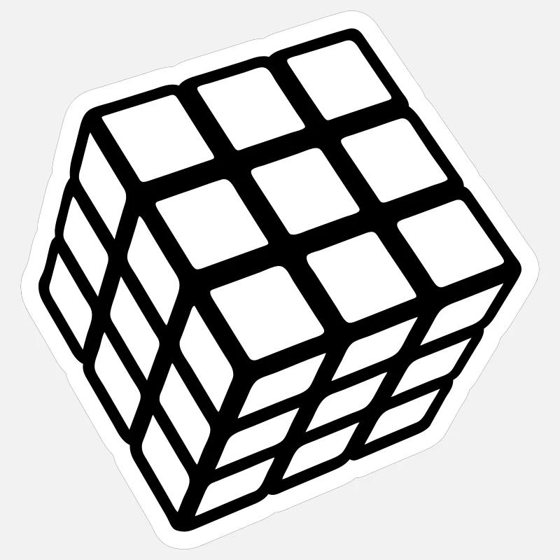 Rubik's Cube phophorescent - Sticker taille S (10 x 10 cm) - blanc mat