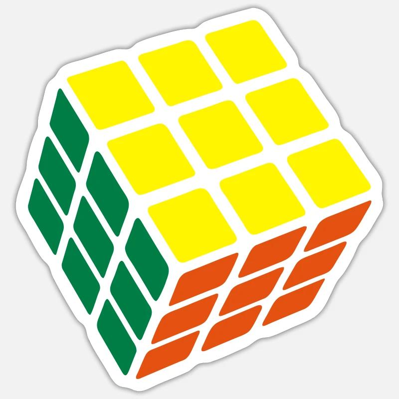 Rubik's Cube Solved - Sticker størrelse S (10 x 10 cm) - mat hvid