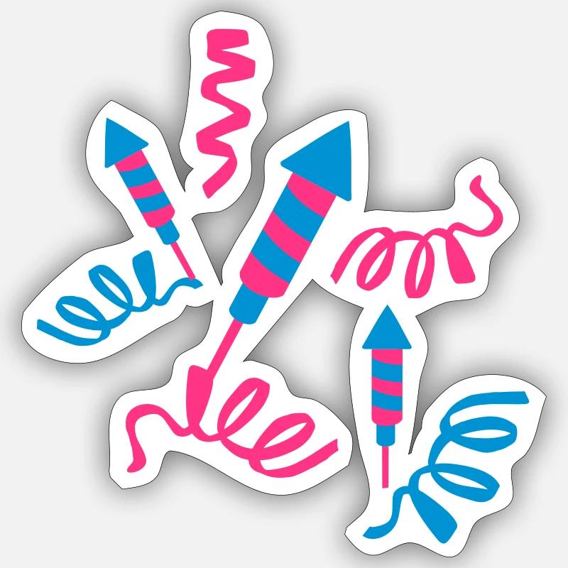 Feu d'artifice - Sticker taille S (10 x 10 cm) - blanc mat