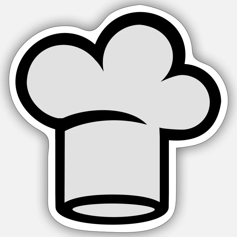 Chef hat - Sticker size S (10 x 10 cm) - white matte