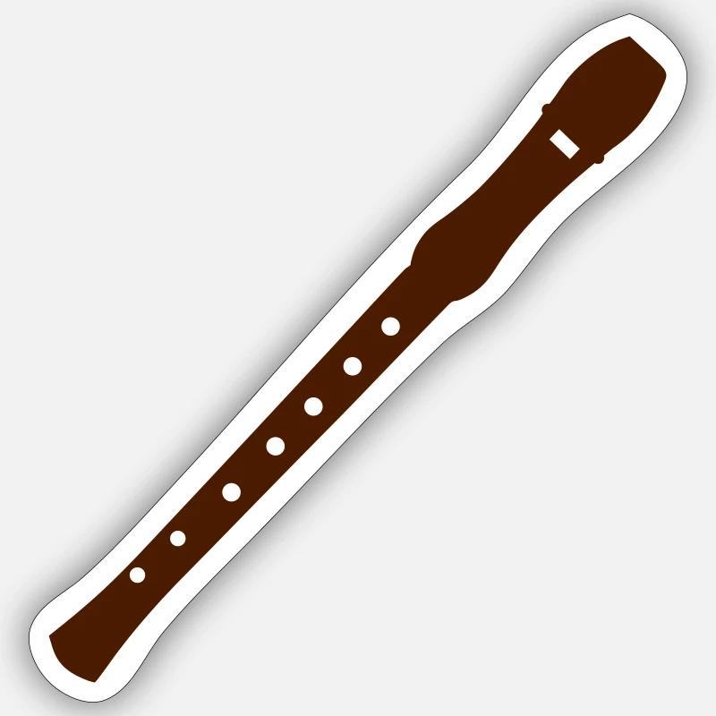 Flute - Sticker size S (10 x 10 cm) - white matte