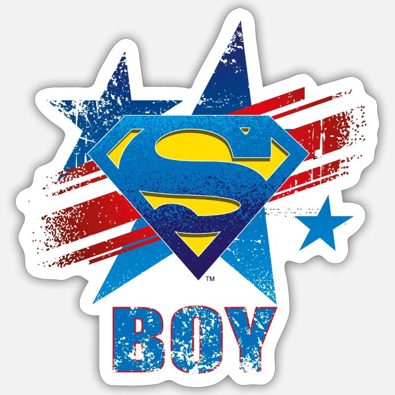 Superman S-Shield Boy - Sticker taille S (10 x 10 cm) - blanc mat