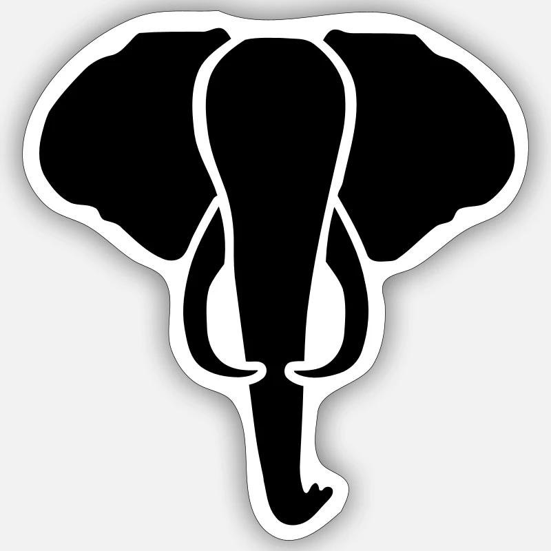 Elephant - Sticker size S (10 x 10 cm) - white matte
